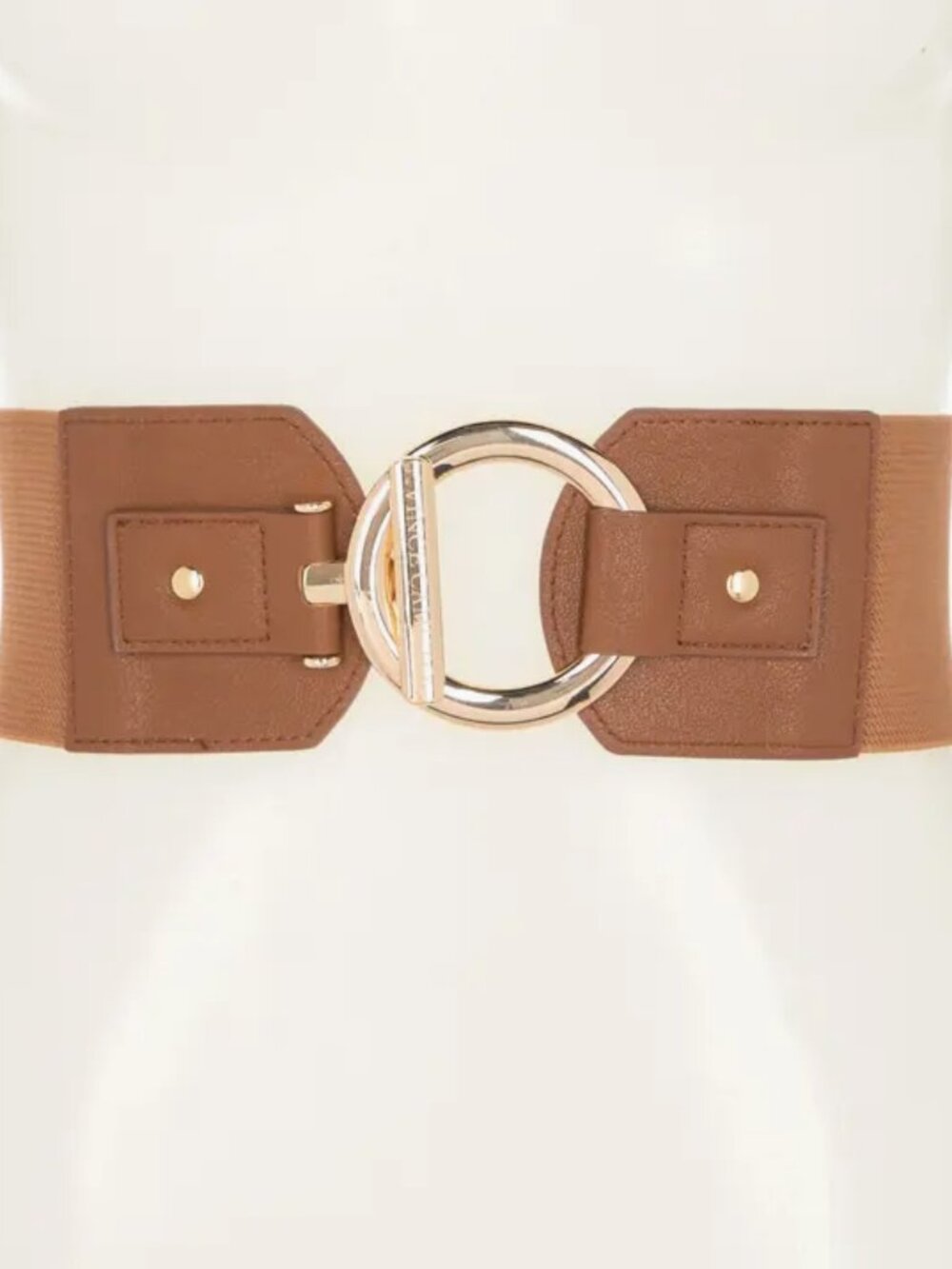 Vince Camuto Interlocking Circle and Bar Wide Stretch Belt